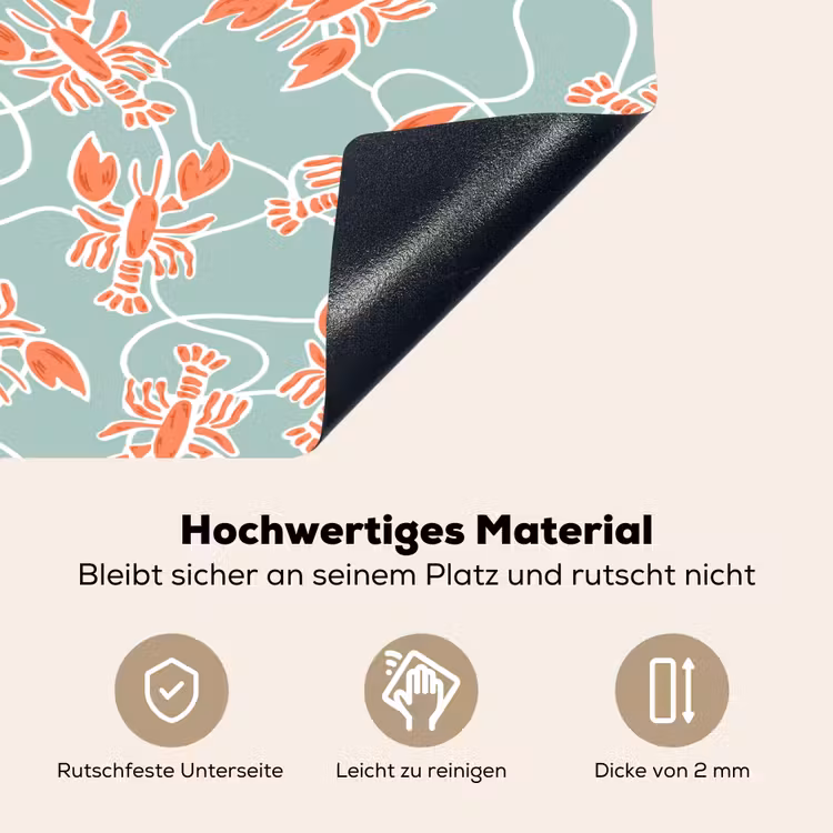 Zee - Kreeft - Groen - Oranje Inductie beschemer met haakjes klein 777 -ky-onderkant-de