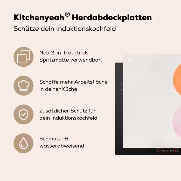 Cirkels - Abstract - Paars Inductie beschemer met haakjes klein -ky-usp-de