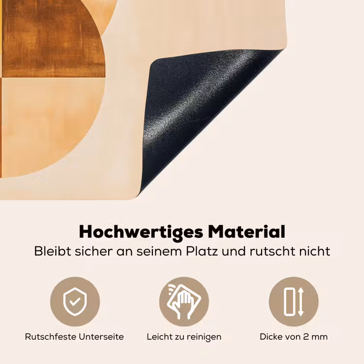 Cirkels - Geel - Minimalistisch Inductie beschemer met haakjes klein -ky-onderkant-de