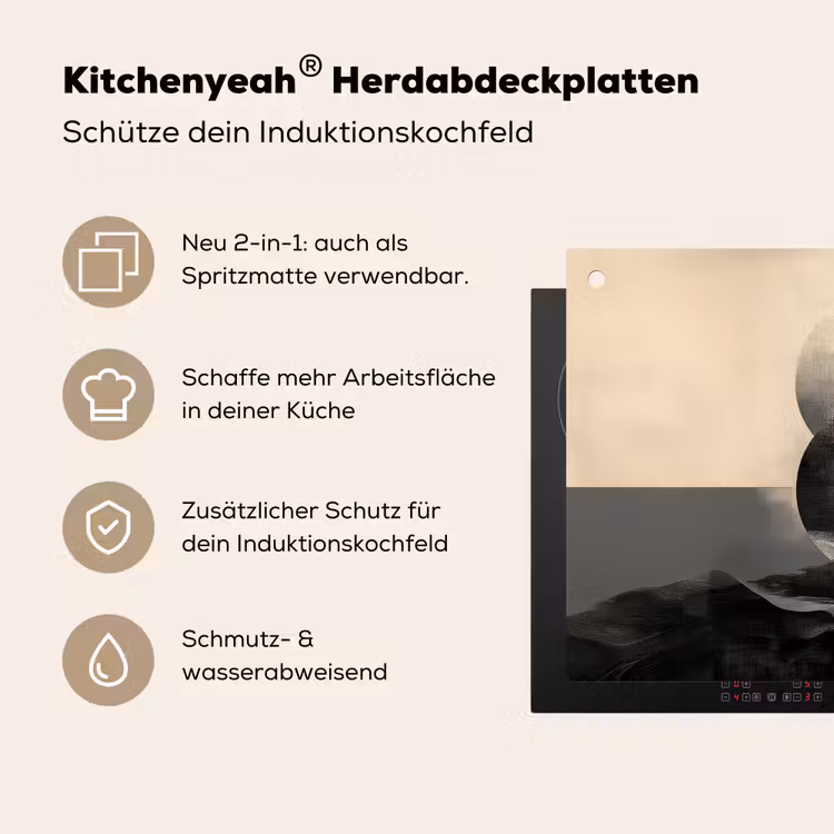 Cirkels - Schaduw - Abstract Inductie beschemer met haakjes klein -ky-usp-de