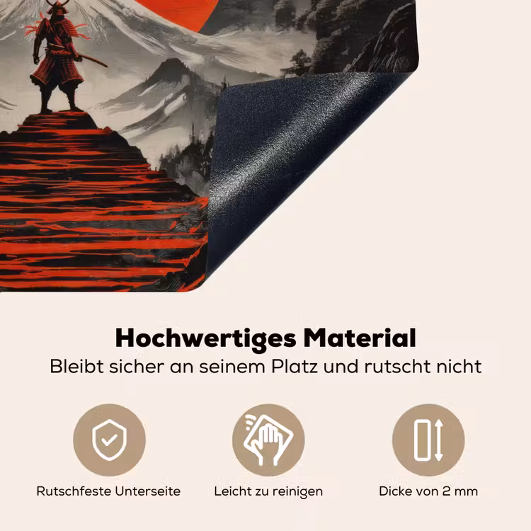 Krijger - Rode trappen - Zon - Berg Inductie beschemer met haakjes middel -ky-onderkant-de