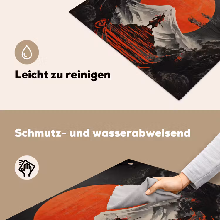 Krijger - Rode trappen - Zon - Berg Inductie beschemer met haakjes middel -ky-schoon-de