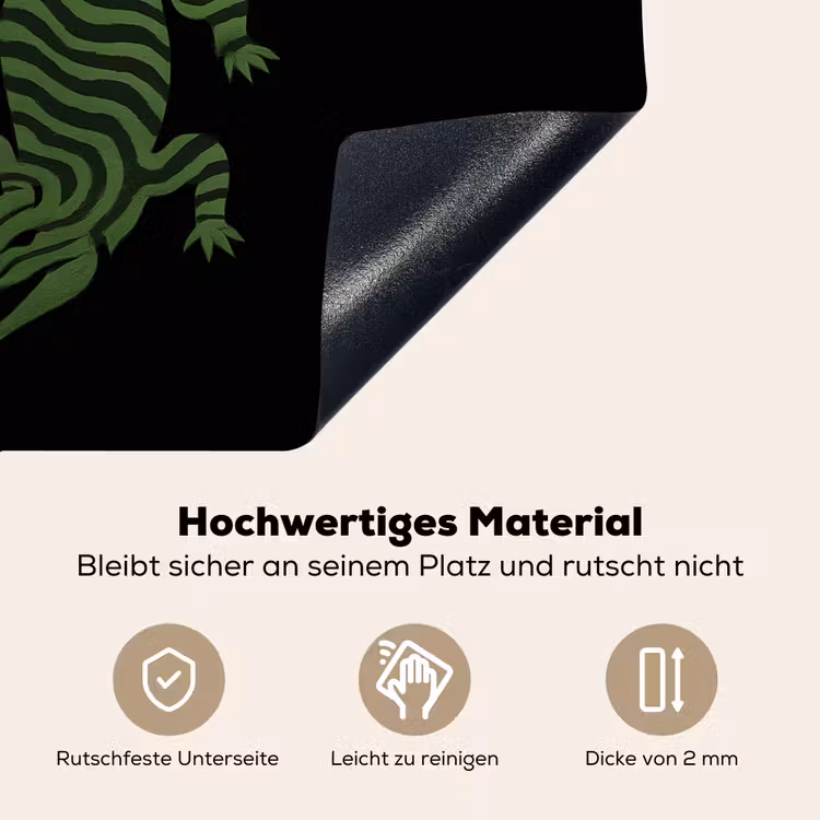Krokodil - Groen - Tijgerachtig - Strepen Inductie beschemer met haakjes middel -ky-onderkant-de