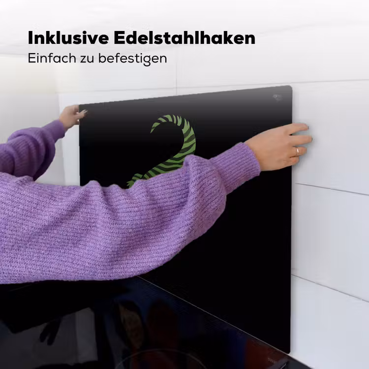 Krokodil - Groen - Tijgerachtig - Strepen Inductie beschemer met haakjes middel -ky-ophangen-de
