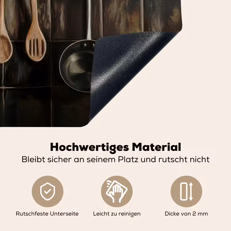 Keukengerei - Rustiek - Tegels - Kruiden Inductie beschemer met haakjes klein -ky-onderkant-de