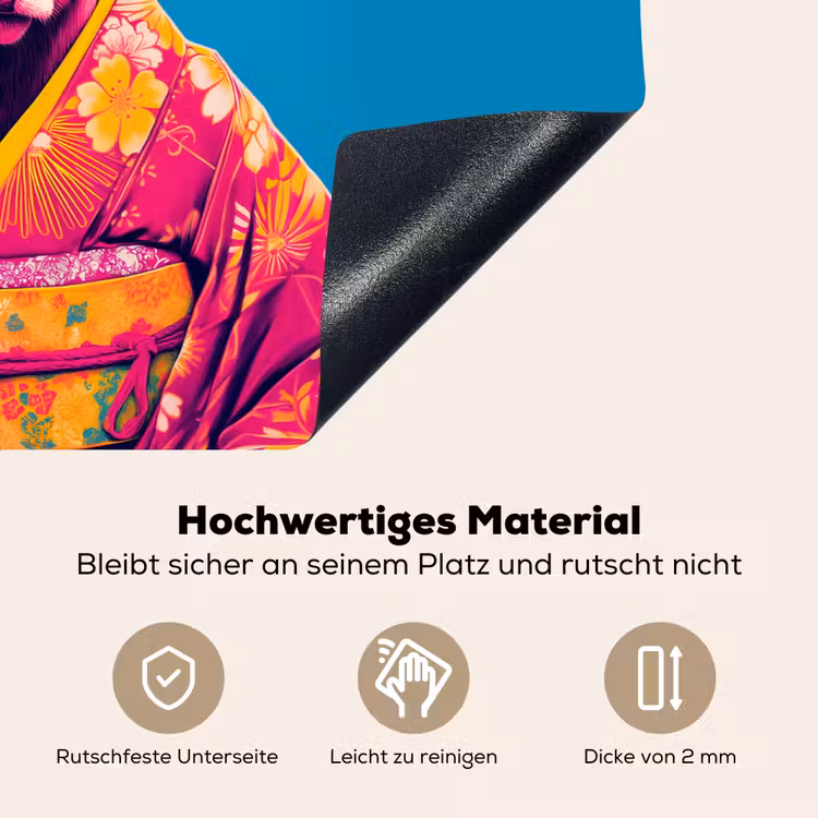 Koe - Bloemenkrans - Oorhangers - Kimono Inductie beschemer met haakjes klein -ky-onderkant-de