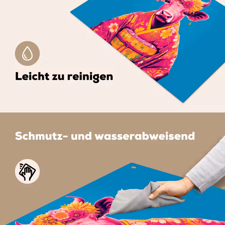 Koe - Bloemenkrans - Oorhangers - Kimono Inductie beschemer met haakjes klein -ky-schoon-de