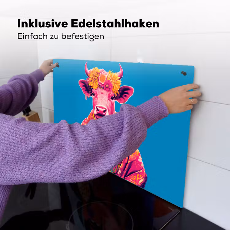 Koe - Bloemenkrans - Oorhangers - Kimono Inductie beschemer met haakjes klein -ky-ophangen-de
