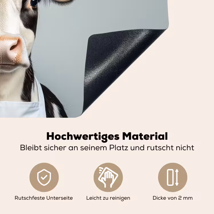 Koe - Zwart - Wit - Kok Inductie beschemer met haakjes klein -ky-onderkant-de