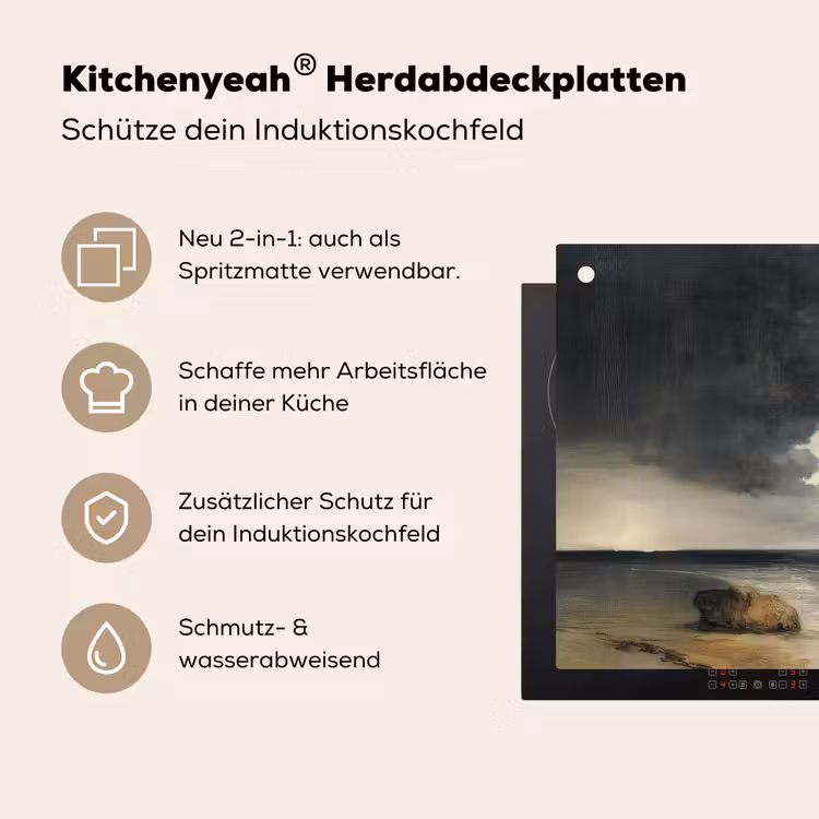 Kust - Golven - Rots - Storm Inductie beschemer met haakjes klein -ky-usp-de