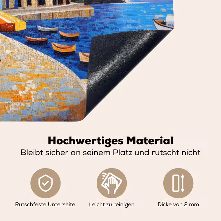 Kustdorp - Huisjes - Mozaïek - Zee Inductie beschemer met haakjes klein -ky-onderkant-de
