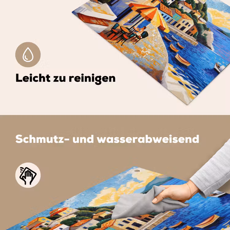 Kustdorp - Huisjes - Mozaïek - Zee Inductie beschemer met haakjes klein -ky-schoon-de
