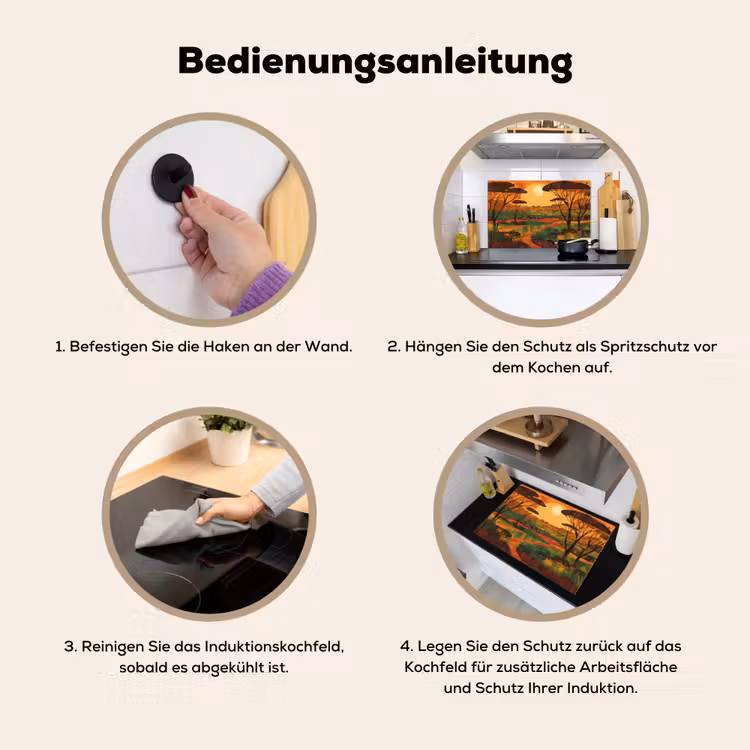 Landschap - Afrikaans - Zon Inductie beschemer met haakjes klein -ky-gebruik-de