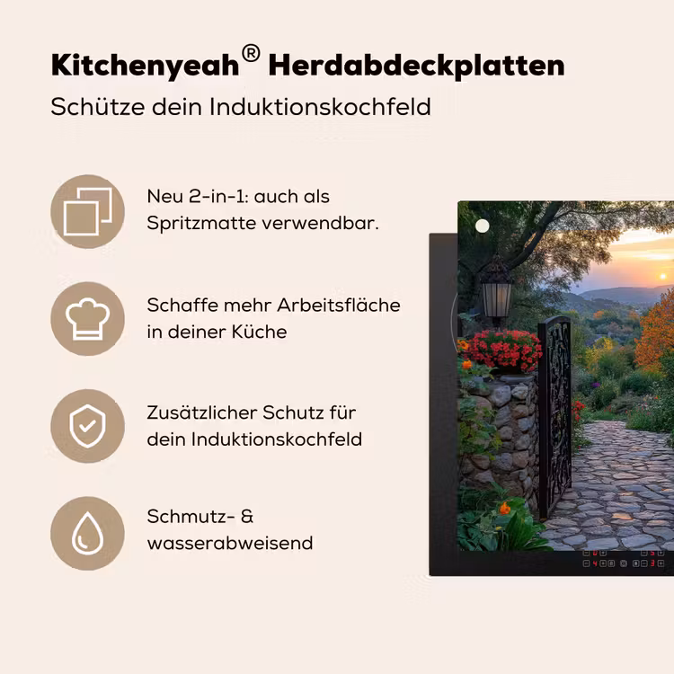 Landschap - Hek - Pad - Zonsondergang - Natuur Inductie beschemer met haakjes middel -ky-usp-de