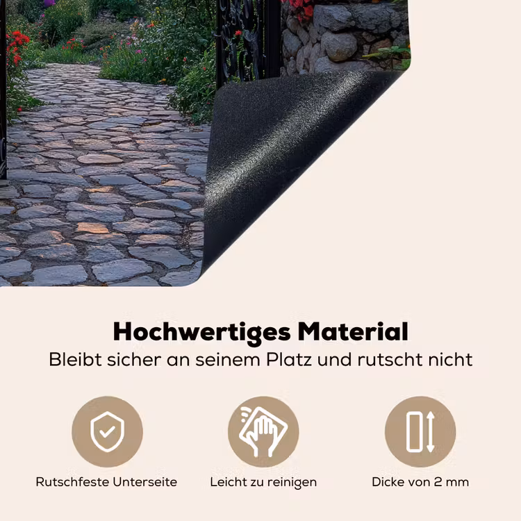 Landschap - Hek - Pad - Zonsondergang - Natuur Inductie beschemer met haakjes middel -ky-onderkant-de