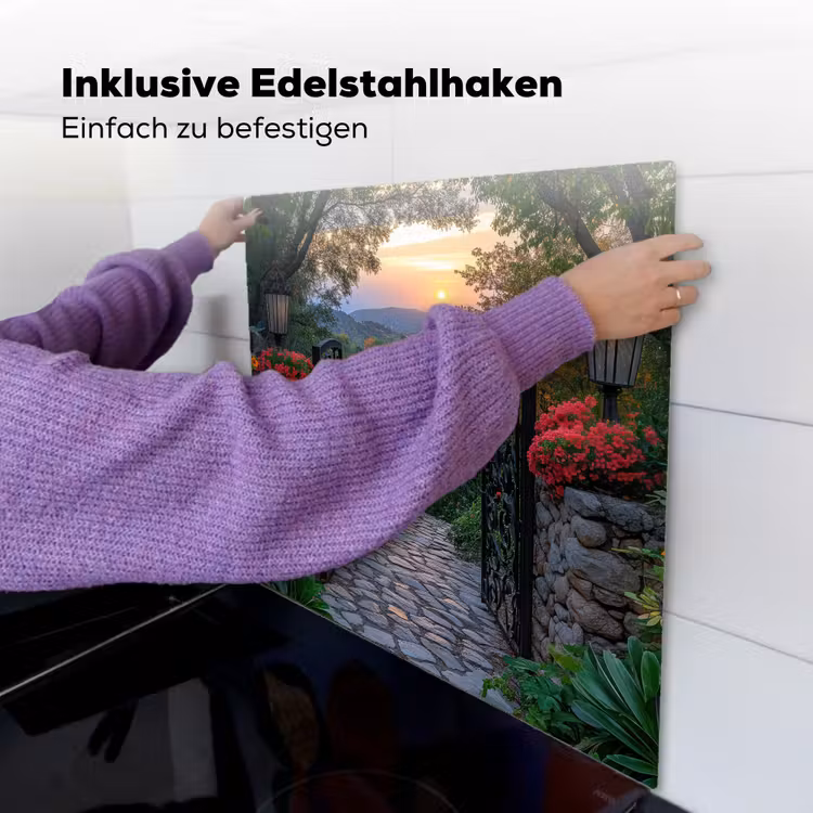 Landschap - Hek - Pad - Zonsondergang - Natuur Inductie beschemer met haakjes middel -ky-ophangen-de