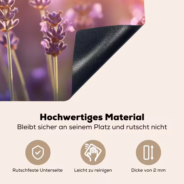 Lavendelbloemen - Paars - Zonlicht Inductie beschemer met haakjes klein -ky-onderkant-de