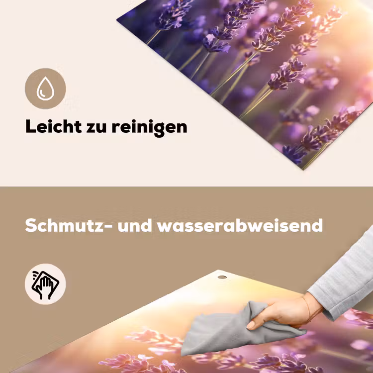 Lavendelbloemen - Paars - Zonlicht Inductie beschemer met haakjes klein -ky-schoon-de