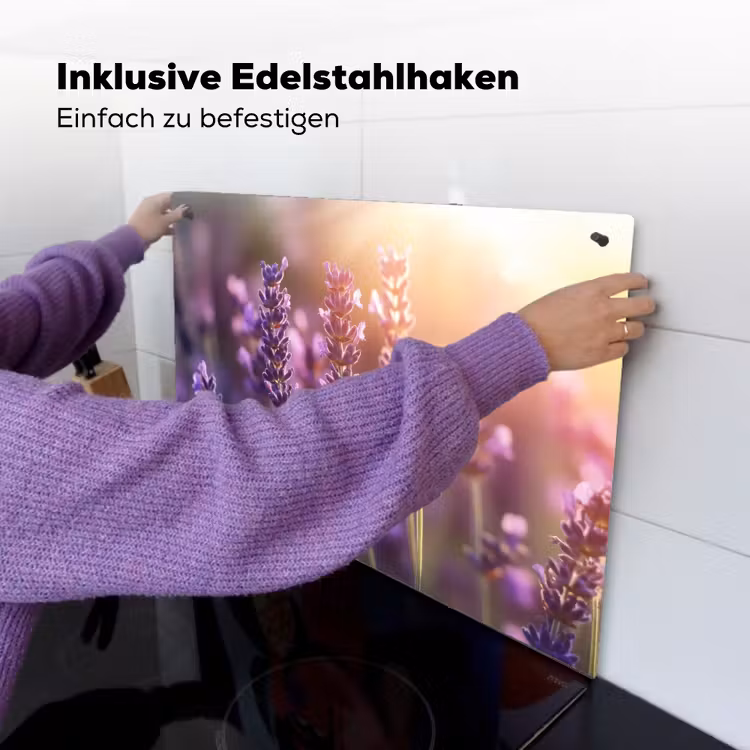 Lavendelbloemen - Paars - Zonlicht Inductie beschemer met haakjes klein -ky-ophangen-de