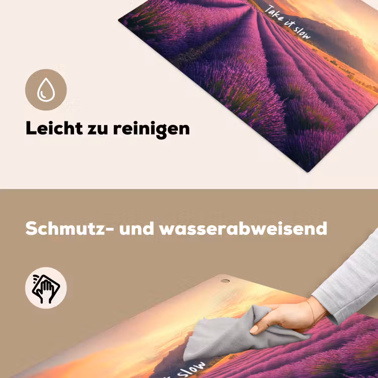 Lavendelveld - Quote - Zonsondergang Inductie beschemer met haakjes klein -ky-schoon-de