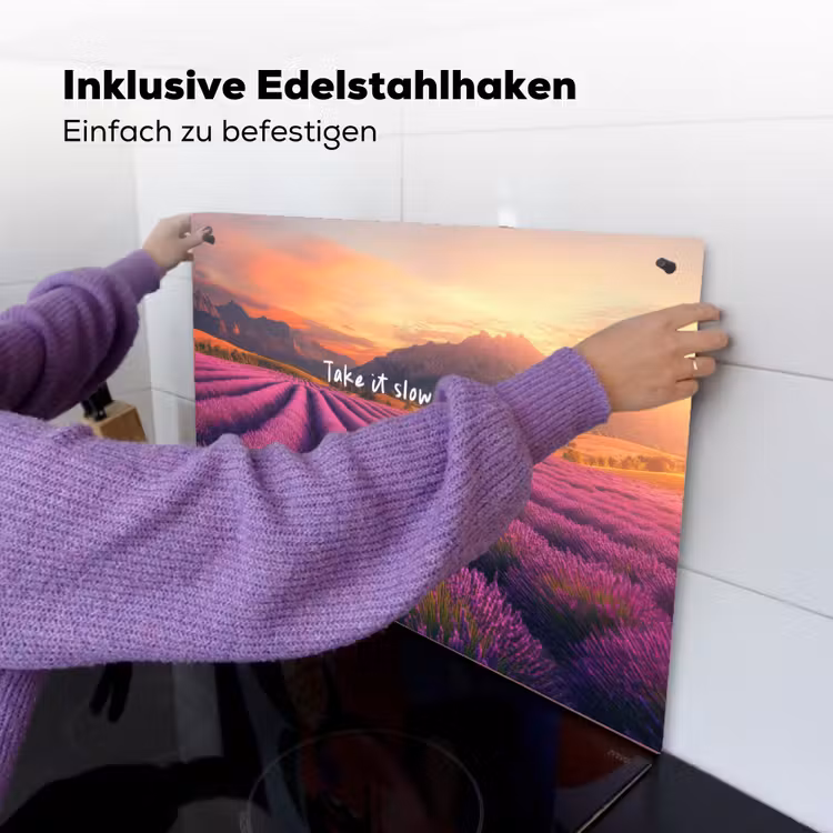 Lavendelveld - Quote - Zonsondergang Inductie beschemer met haakjes klein -ky-ophangen-de