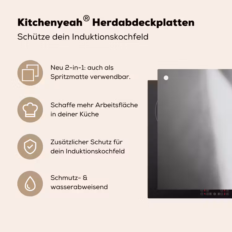 Lichtinval - Wijn - Rood - Glas Inductie beschemer met haakjes klein -ky-usp-de