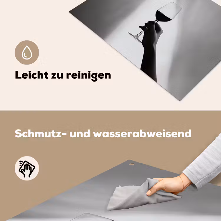 Lichtinval - Wijn - Rood - Glas Inductie beschemer met haakjes klein -ky-schoon-de