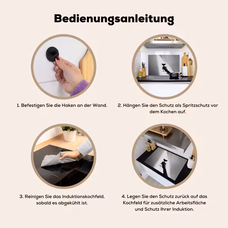 Lichtinval - Wijn - Rood - Glas Inductie beschemer met haakjes klein -ky-gebruik-de