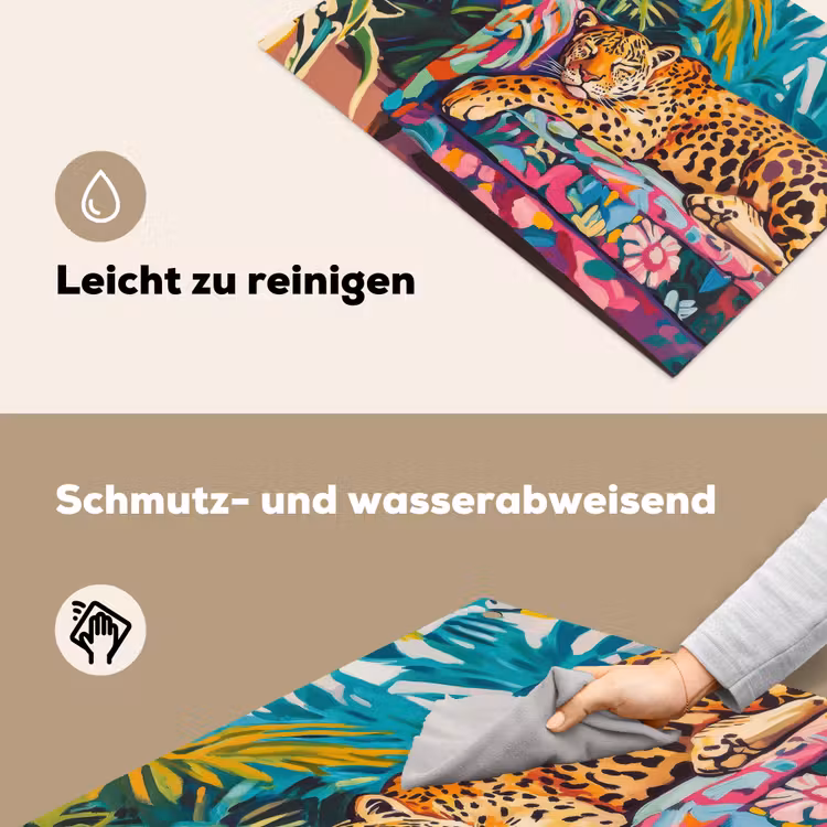 Luipaard - Kleurrijk - Tropisch Inductie beschemer met haakjes klein -ky-schoon-de