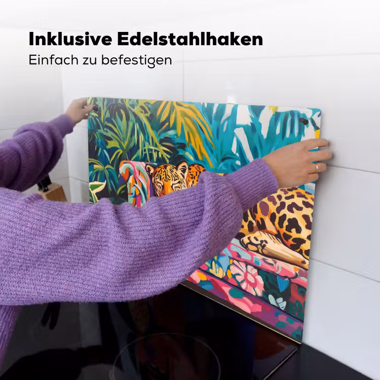Luipaard - Kleurrijk - Tropisch Inductie beschemer met haakjes klein -ky-ophangen-de
