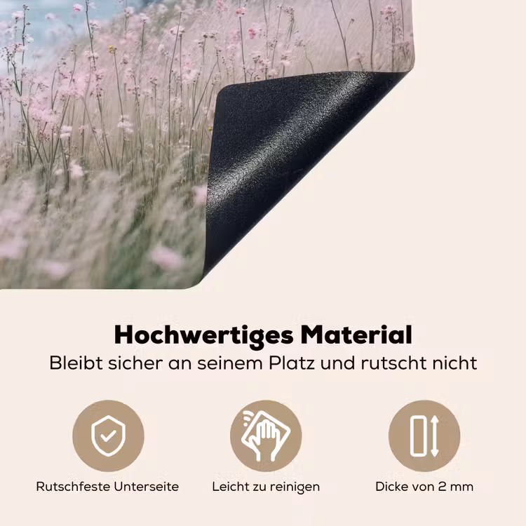 Vuurtoren - Klif - Zee - Bloemen Inductie beschemer met haakjes middel -ky-onderkant-de