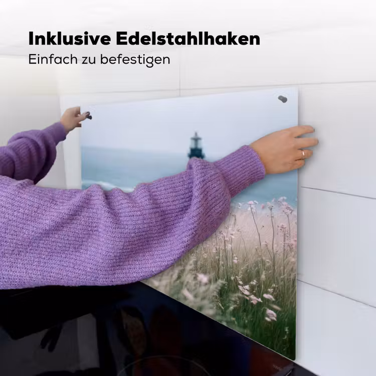 Vuurtoren - Klif - Zee - Bloemen Inductie beschemer met haakjes middel -ky-ophangen-de