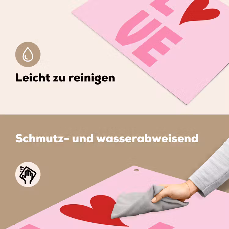 Love - Roze - Hart - Valentijn Inductie beschemer met haakjes klein -ky-schoon-de