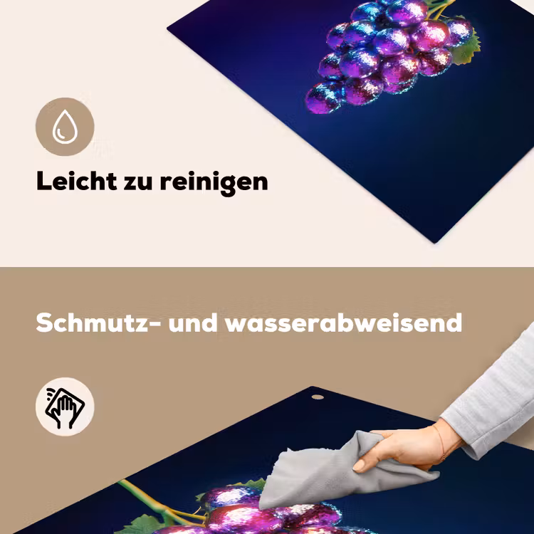 Paars - Disco - Feest - Druif Inductie beschemer met haakjes klein -ky-schoon-de
