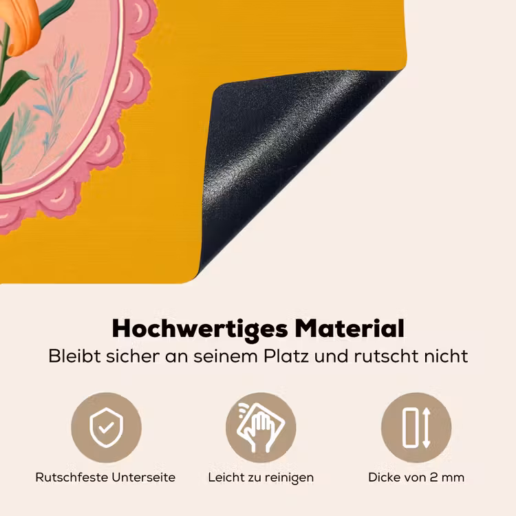 Lelie - Oranje - Lijst - Ovaal Inductie beschemer met haakjes klein -ky-onderkant-de