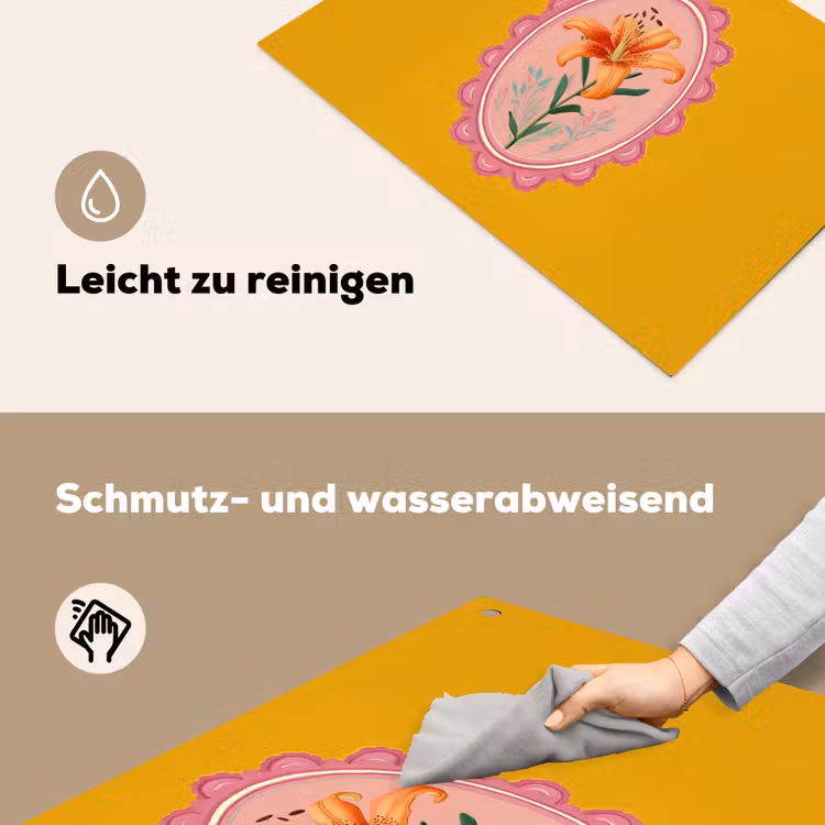 Lelie - Oranje - Lijst - Ovaal Inductie beschemer met haakjes klein -ky-schoon-de