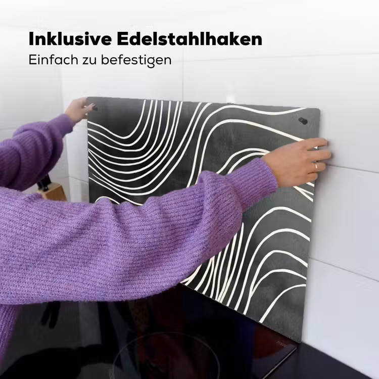 Lijnen - Patroon - Abstract - Wit Inductie beschemer met haakjes klein -ky-ophangen-de