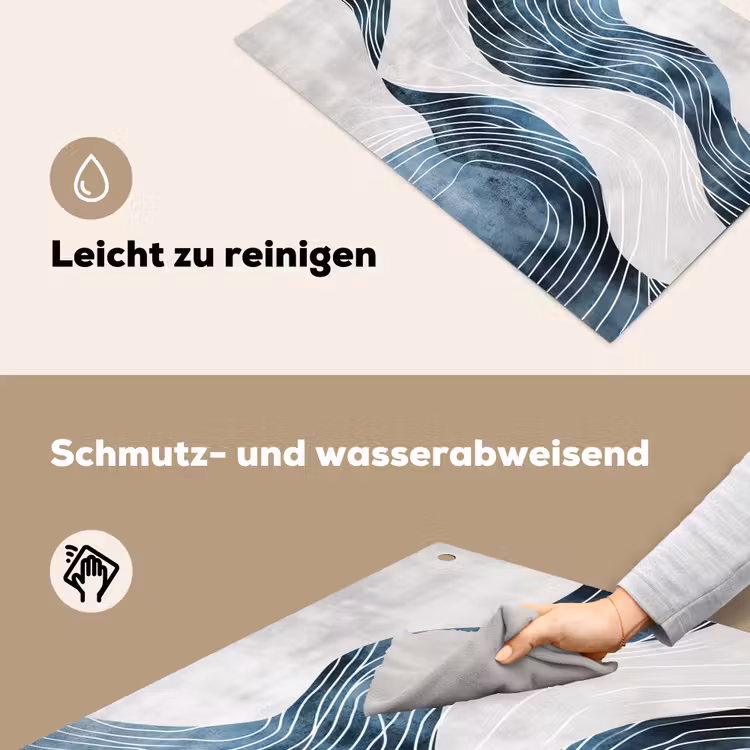 Lijnen - Golven - Abstract - Blauw Inductie beschemer met haakjes klein -ky-schoon-de