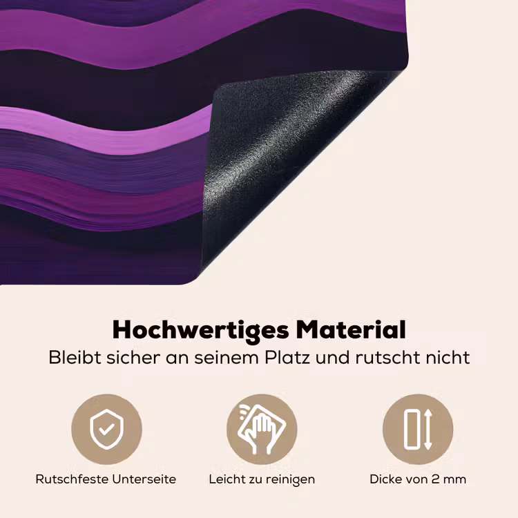 Lijnen - Golven - Paars - Abstract Inductie beschemer met haakjes klein -ky-onderkant-de