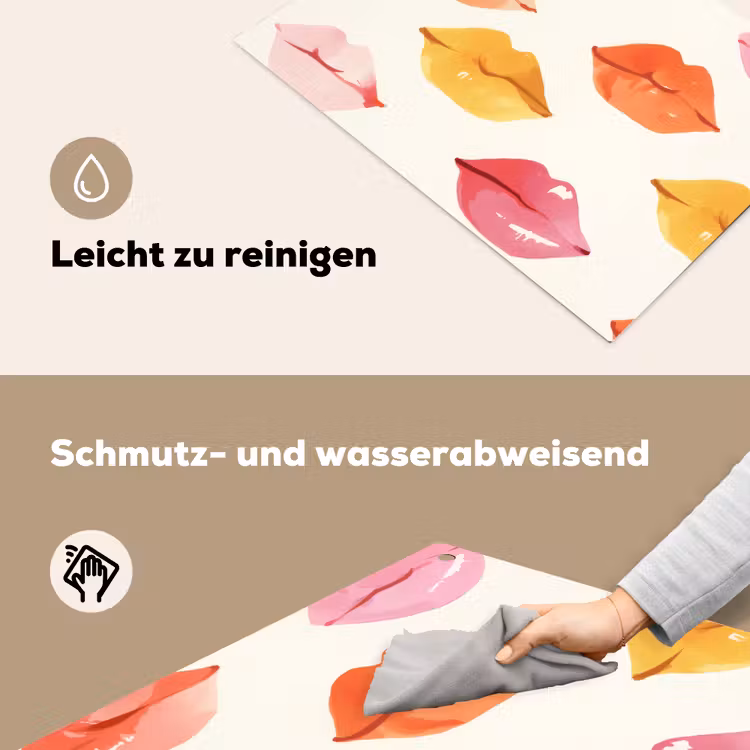 Lippen - Kleurrijk - Glanzend Inductie beschemer met haakjes klein -ky-schoon-de