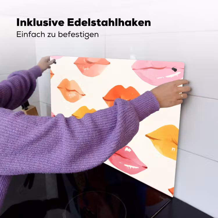 Lippen - Kleurrijk - Glanzend Inductie beschemer met haakjes klein -ky-ophangen-de