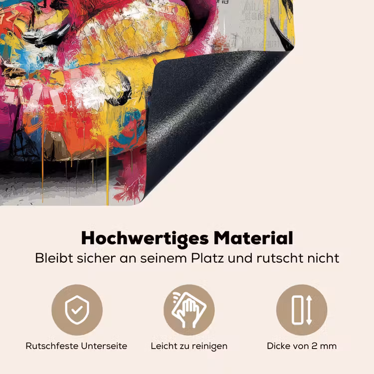 Lippen - Graffiti - Expressief Inductie beschemer met haakjes middel -ky-onderkant-de