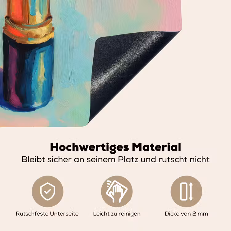 Lippenstift - Rood - Penseelstreken Inductie beschemer met haakjes middel -ky-onderkant-de