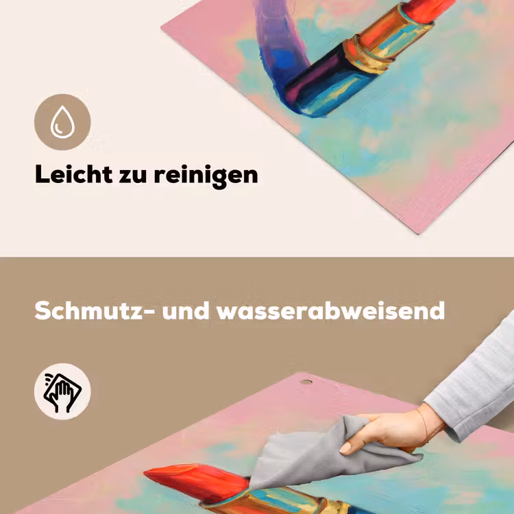 Lippenstift - Rood - Penseelstreken Inductie beschemer met haakjes middel -ky-schoon-de