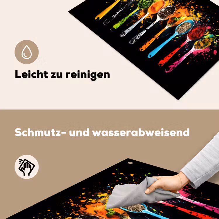 Lepels - Kruiden - Modern - Graffiti - Verf - Kleurrijk Inductie beschemer met haakjes klein -ky-schoon-de