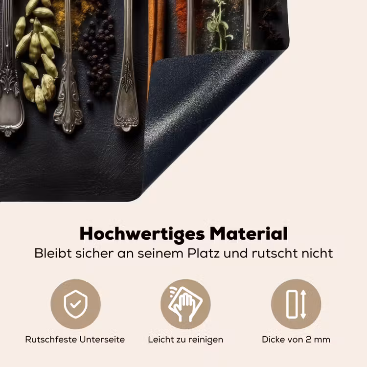 Lepels - Specerijen - Kaneel - Chili Inductie beschemer met haakjes klein -ky-onderkant-de