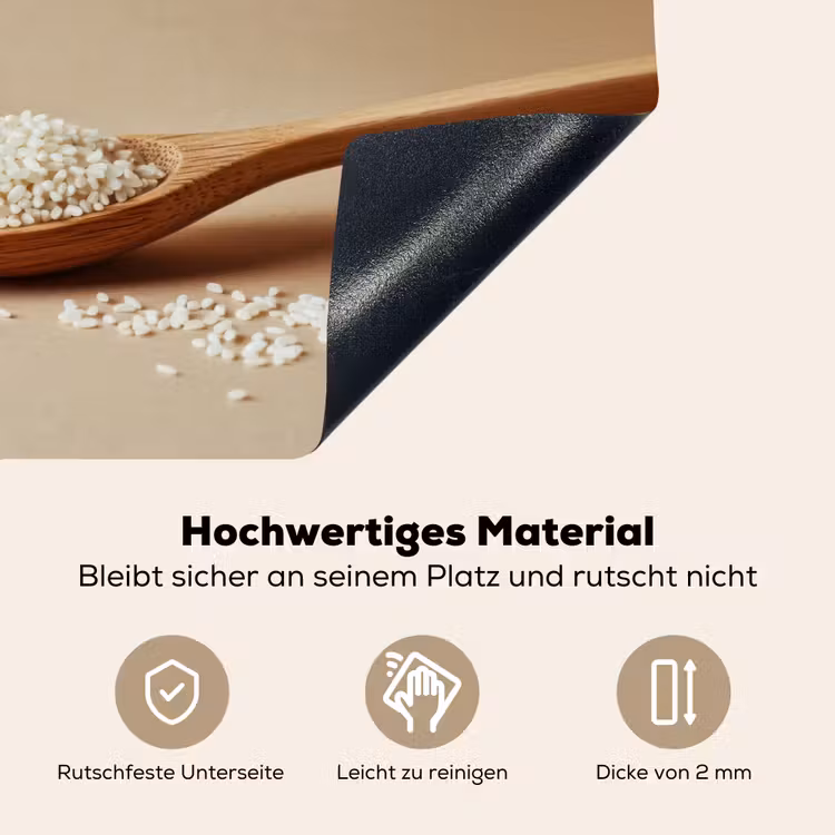 Lepel - Rijst - Hout - Beige Inductie beschemer met haakjes klein -ky-onderkant-de
