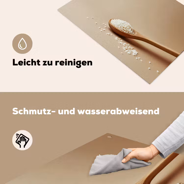 Lepel - Rijst - Hout - Beige Inductie beschemer met haakjes klein -ky-schoon-de