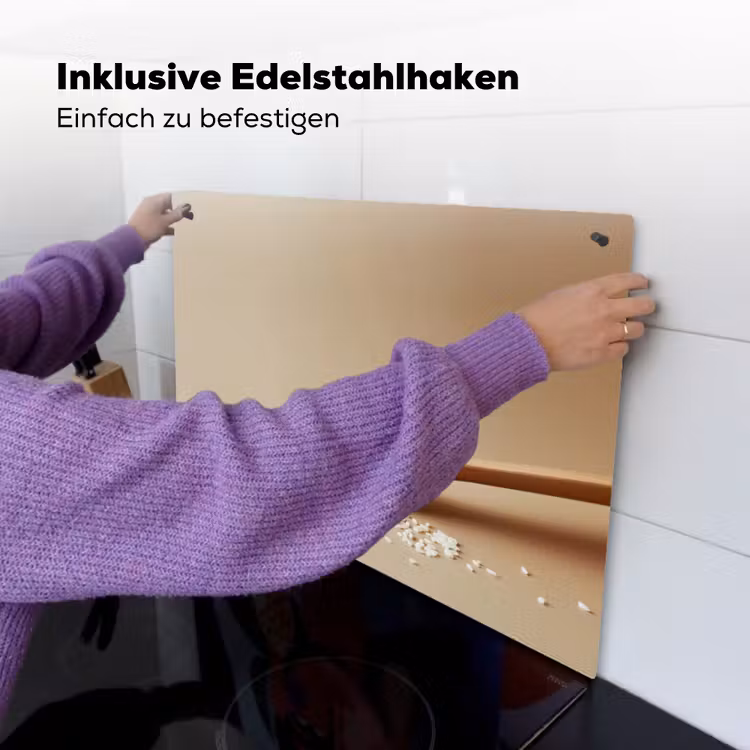 Lepel - Rijst - Hout - Beige Inductie beschemer met haakjes klein -ky-ophangen-de