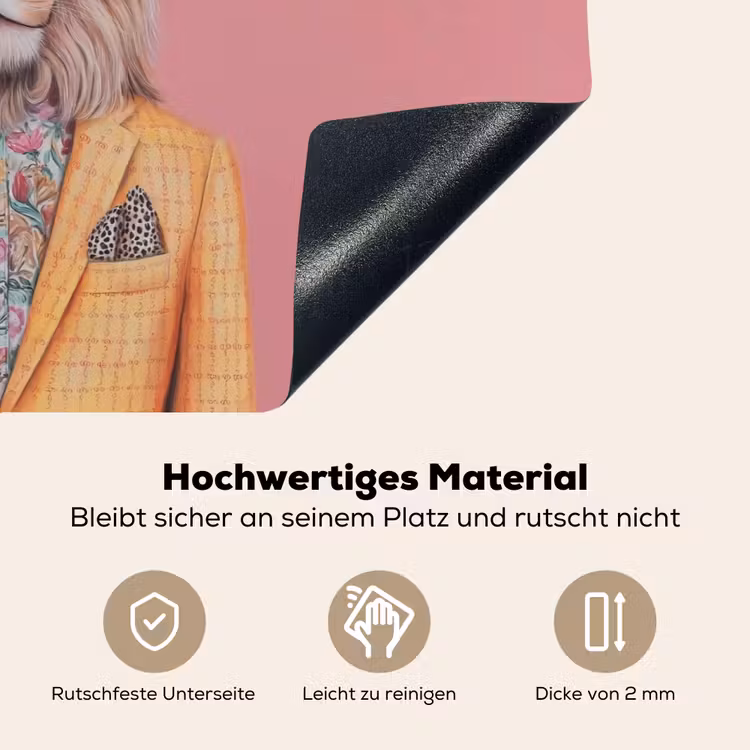 Leeuw - Pak - Geruit - Bril Inductie beschemer met haakjes klein -ky-onderkant-de